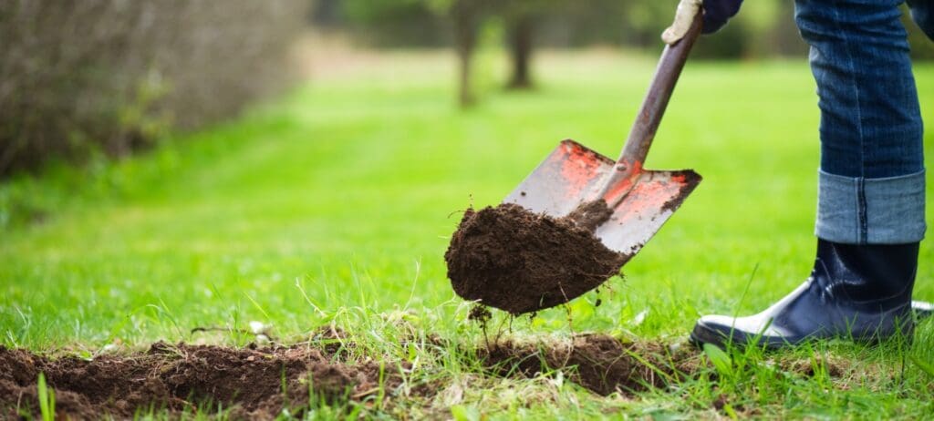 Digging with shovel image