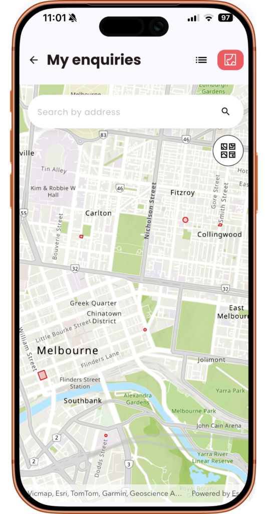 BYDA app map view